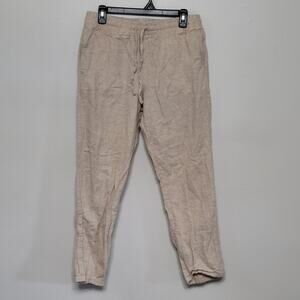 PacSun Womens Cotton Linen Blend Joggers M Beige Drawstring Boho Gorpcore